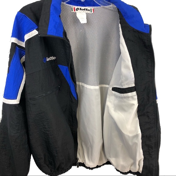 *SOLD!* VTG 90s Lotto Italia Full Zip Windbreaker Jacket - Picture 4 of 8